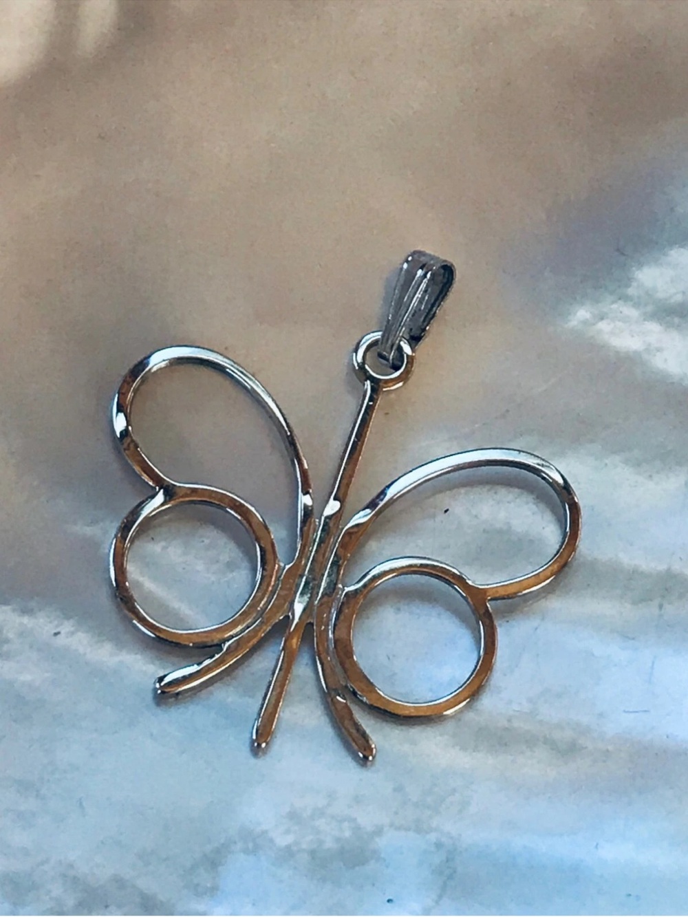 Sarah Coventry “Papillon” Silver Butterfly Pendant Necklace Charm - 1973